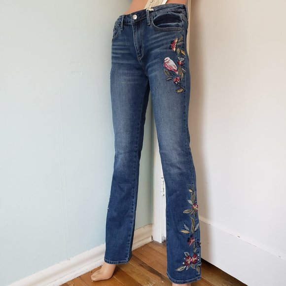 NWT Sundance DRIFWOOD Kelly Winter Bird BootCut Jeans. - Picture 5 of 17